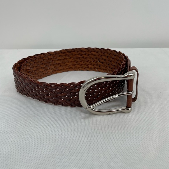 NWT MICHAEL KORS 553633 Women's Belt BROWN Leather BRAIDED DESIGN Size S New